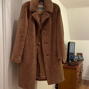 Herno women camel faux fur 
like new barely worn size 46 (8-10 )